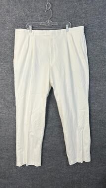 Paul Frederick Pants Mens 46W White Micro Corduroy Straight Leg Preppy Cotton